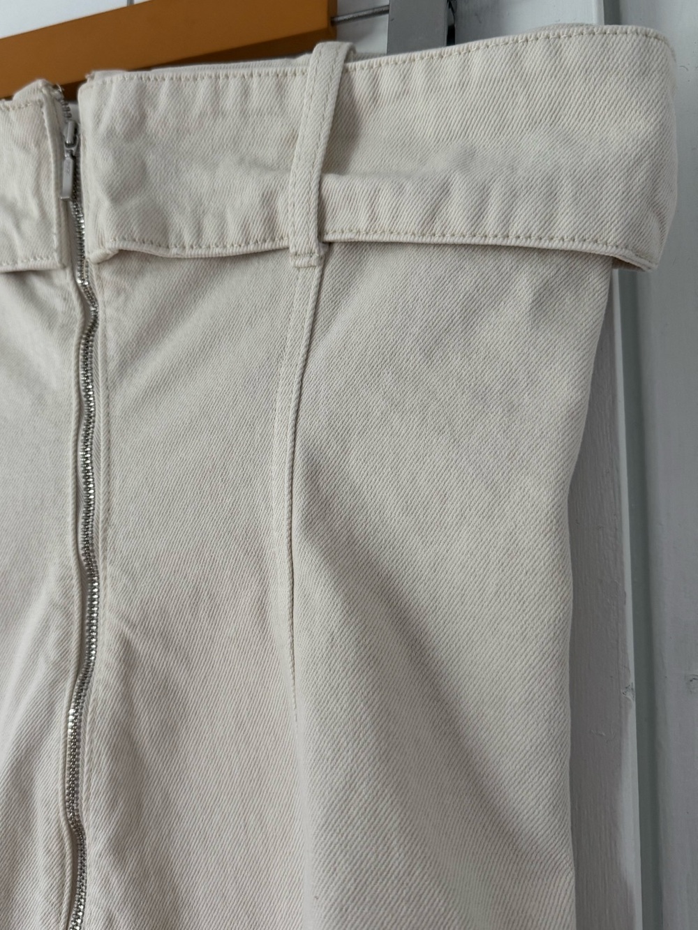 Meshki Cream Denim Mini Dress - Picture 6 of 10
